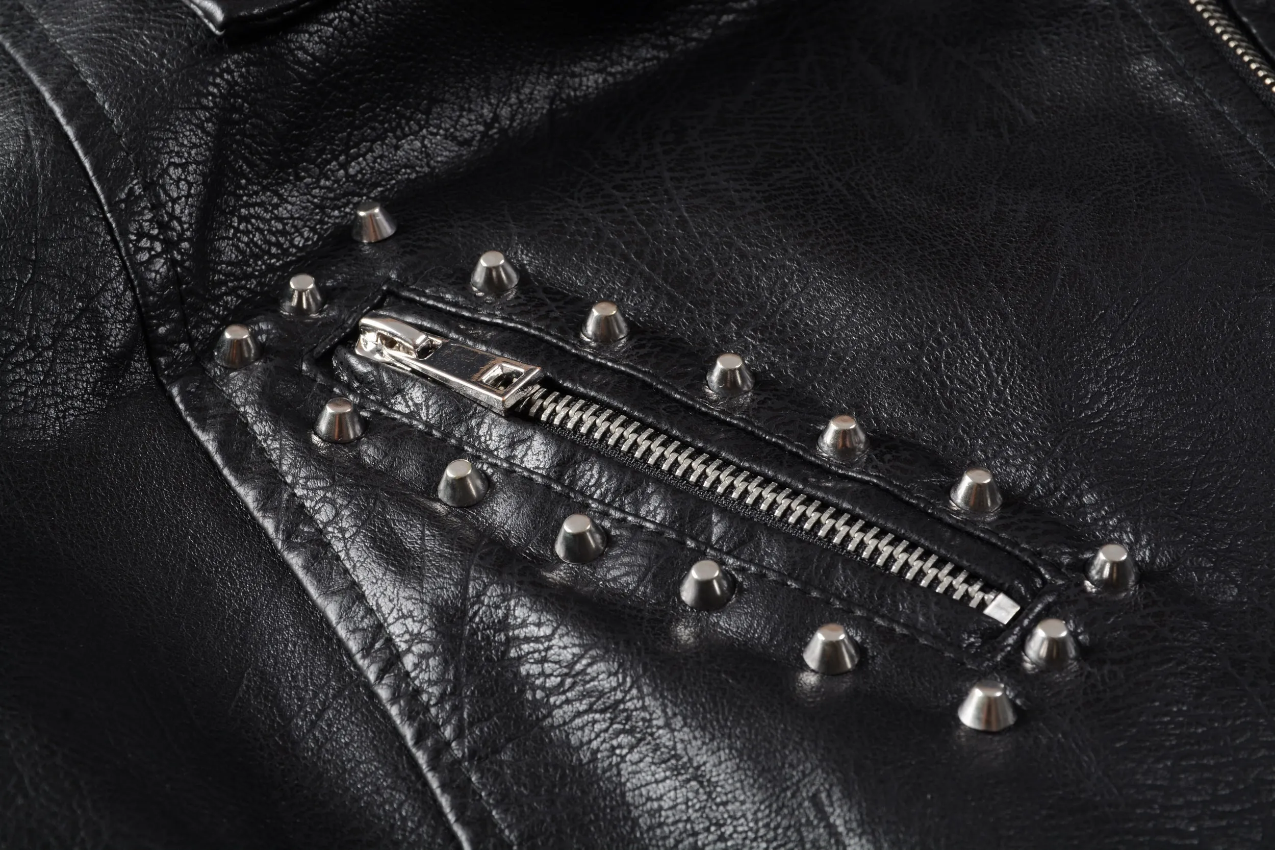 2019 New Women Autumn Winter Faux Soft Leather Jackets Coats Lady Black PU Rivet Zipper Epaulet 3D print Motorcycle Streetwear
