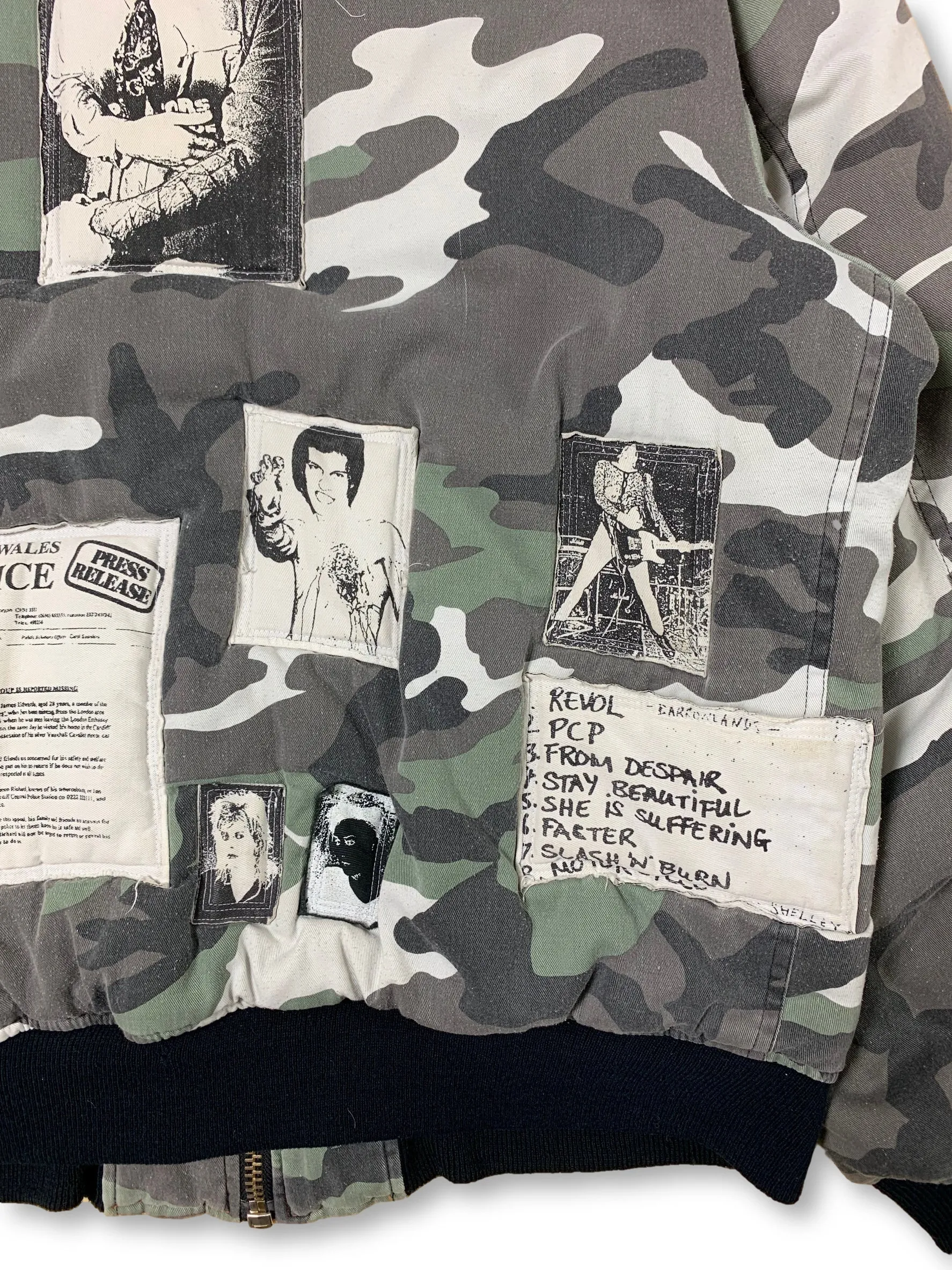 AW01 "Riot, Riot, Riot" MA-1 Camo Patched Bomber