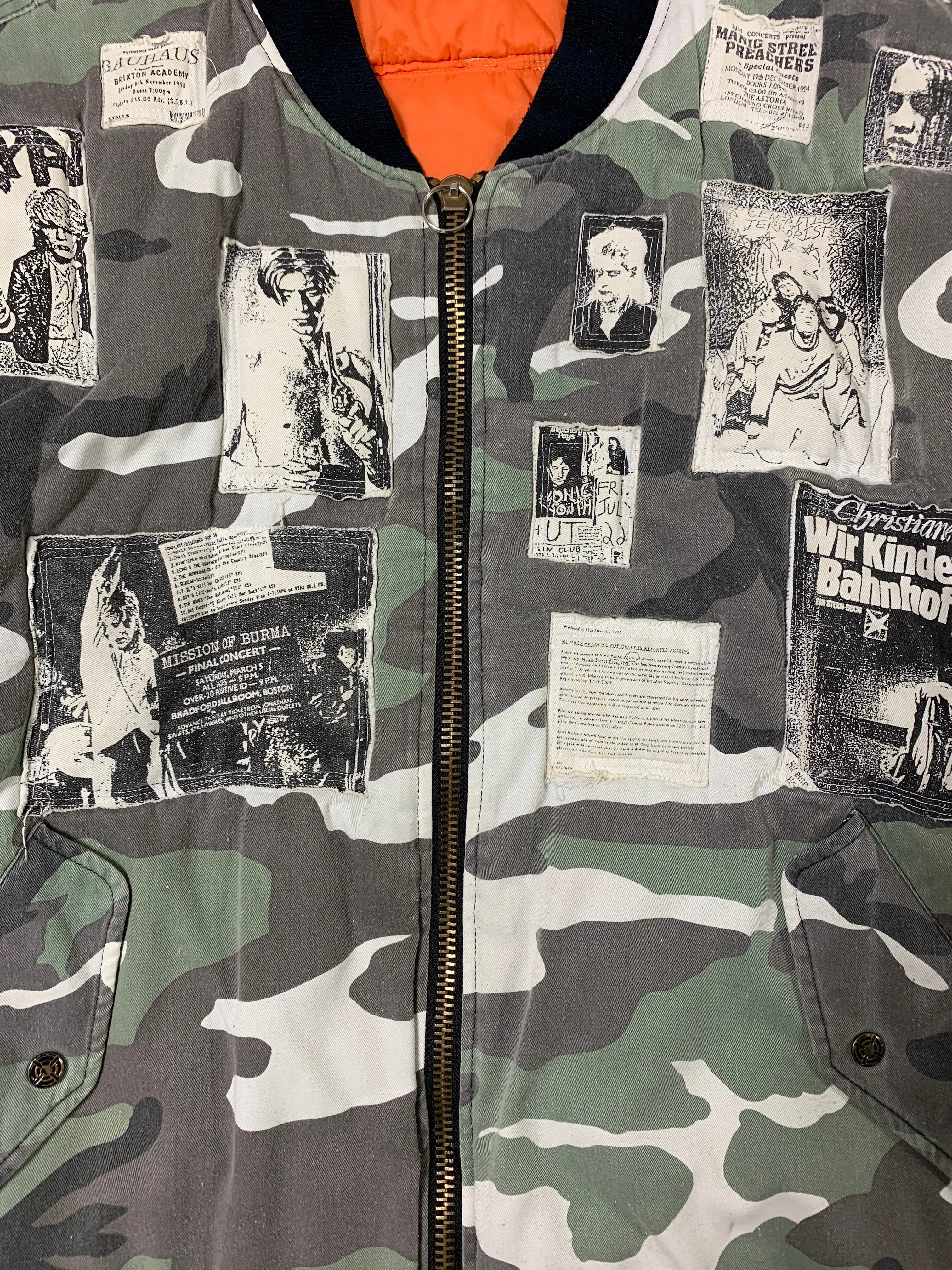 AW01 "Riot, Riot, Riot" MA-1 Camo Patched Bomber