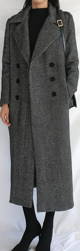 Belted Long Double-Breasted Wool-Cashmere Coat