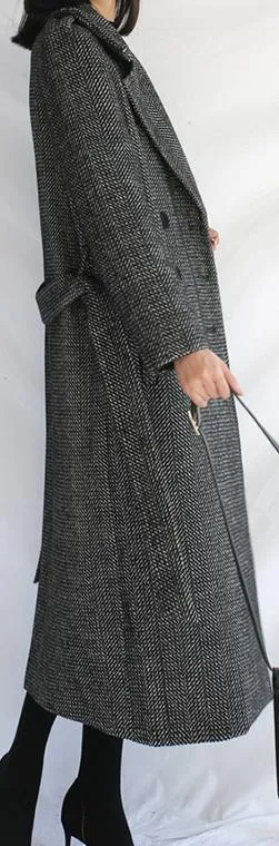 Belted Long Double-Breasted Wool-Cashmere Coat