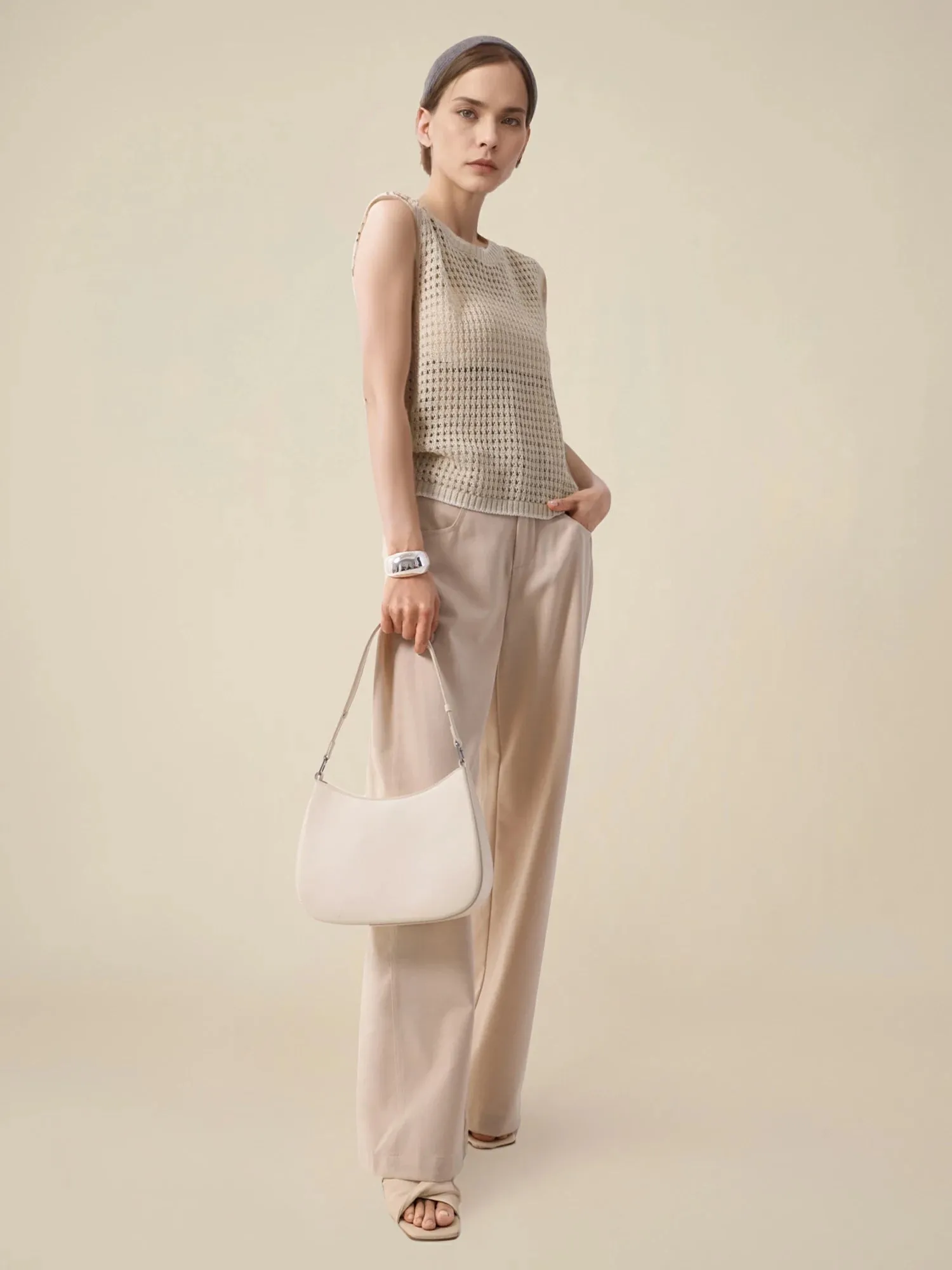 Cotton & Lyocell Round Neck Sleeveless Vest