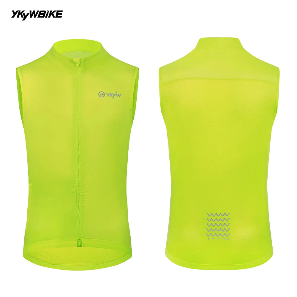 YKYW Men's Sleeveless Cycling Vest Windproof Waterproof Summer UPF50  Lightweight Breathable Waistcoat MTB Road Bike Windbreaker Bicycle Clothing Black Color