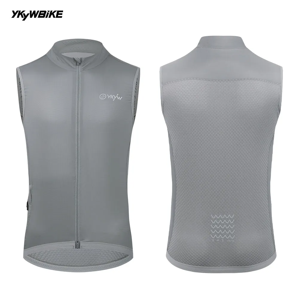 YKYW Men's Sleeveless Cycling Vest Windproof Waterproof Summer UPF50  Lightweight Breathable Waistcoat MTB Road Bike Windbreaker Bicycle Clothing Black Color