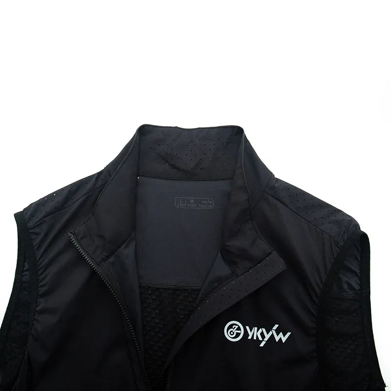 YKYW Men's Sleeveless Cycling Vest Windproof Waterproof Summer UPF50  Lightweight Breathable Waistcoat MTB Road Bike Windbreaker Bicycle Clothing Black Color