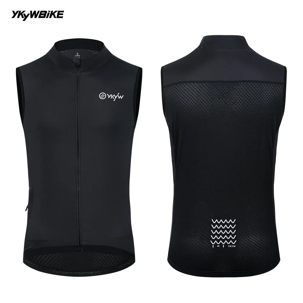 YKYW Men's Sleeveless Cycling Vest Windproof Waterproof Summer UPF50  Lightweight Breathable Waistcoat MTB Road Bike Windbreaker Bicycle Clothing Black Color